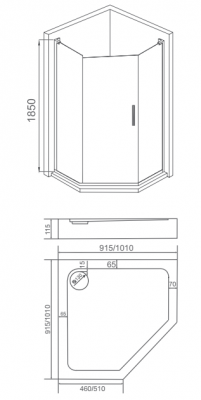 Душевой уголок GOOD DOOR PANDORA PNT-90-C-CH