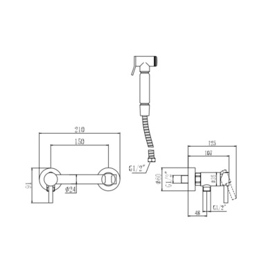 Смеситель для биде Savol S-FXQ004H черный
