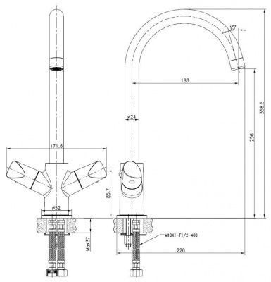 Смеситель для кухни KAISER Suer 46033