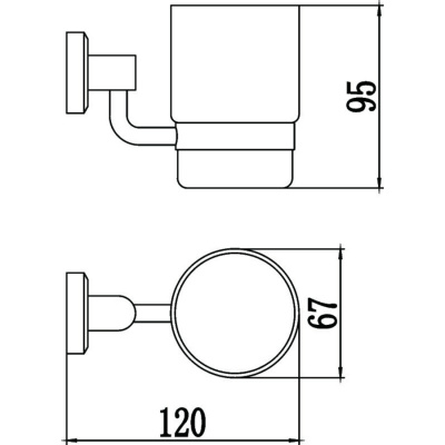Стакан стеклянный с настенным держателем Savol S-009558 хром