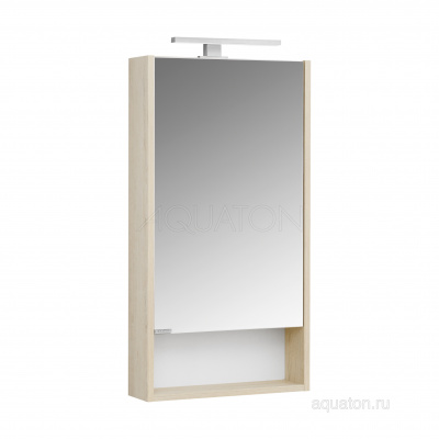 Зеркальный шкаф Aquaton Сканди 45 белый, дуб верона 1A252002SDB20