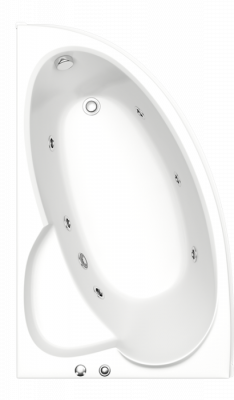 Акриловая ванна Bas Сагра 160x100 L с г/м оборудованием FLAT