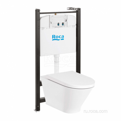 ПЭК Roca The Gap Round Pack 893105000 подвесной унитаз Rimless + инсталляция