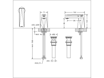 Смеситель для раковины Bravat DIAMOND M F118102G-1-ENG (Golden)