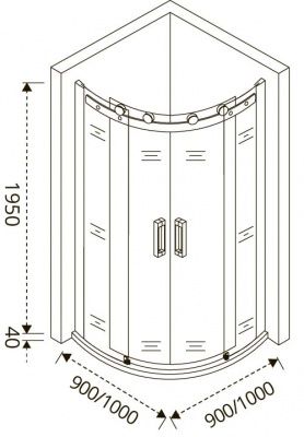 Душевой уголок GOOD DOOR ALTAIR R-TD-90-C-CH