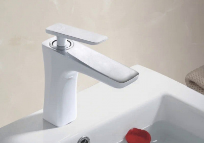 Смеситель для раковины Rose R16F R1601F белый/хром