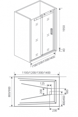 Душевая дверь GOOD DOOR GALAXY WTW-160-C-B