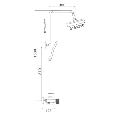 Душевая система с термостатом Rose R1896-6 хром