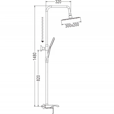 Душевая система Rose R1736 хром