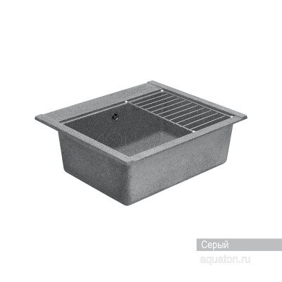Мойка для кухни из литого мрамора Aquaton Делия 60 прямоугольная серая