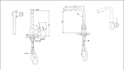 Смеситель для кухни Bravat AFFABILITY F7172217CP-3 с вытяжным изливом