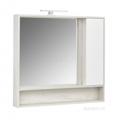 Зеркальный шкаф Aquaton Флай 100 белый, дуб крафт 1A237802FAX10