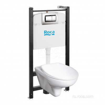 ПЭК Roca Mateo Pack 893100010 подвесной унитаз + инсталляция + кнопка + сиденье