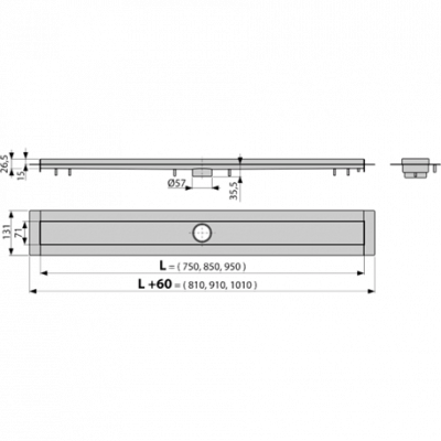 Водоотводящий желоб AlcaPlast APZ13-950 Modular