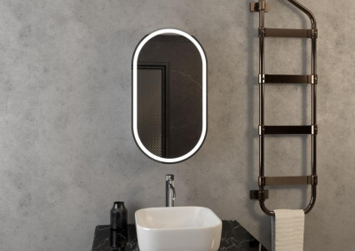 Зеркало-шкаф Континент Elmage Black LED 450х800