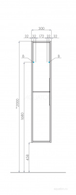 Шкаф-колонна Aquaton Рико белый, ясень фабрик 1A216603RIB90