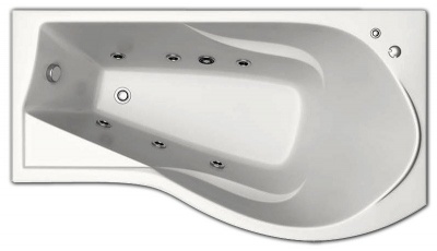 Акриловая ванна Bas Капри 170x90 L с г/м оборудованием FLAT