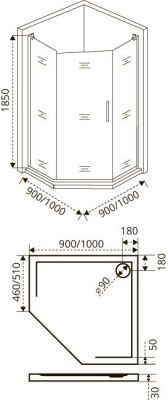 Душевой уголок GOOD DOOR FANTASY PNT-100-F-CH