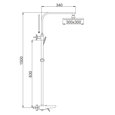 Душевая система Rose R1636Q бронза