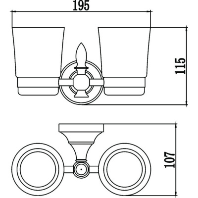 Держатель для двух стаканов Savol S-06868B золото