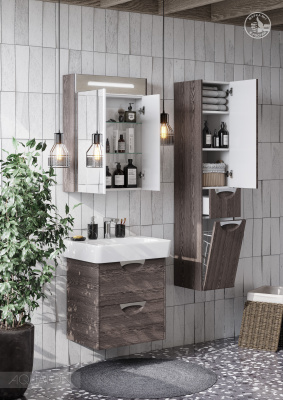 Зеркальный шкаф Aquaton Сильва 60 дуб макиато 1A216202SIW50