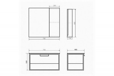 Тумба с раковиной Comforty Бонн 75 дуб темный
