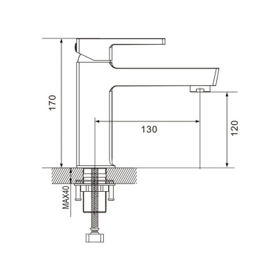 Смеситель для раковины Rose R1801-1 хром