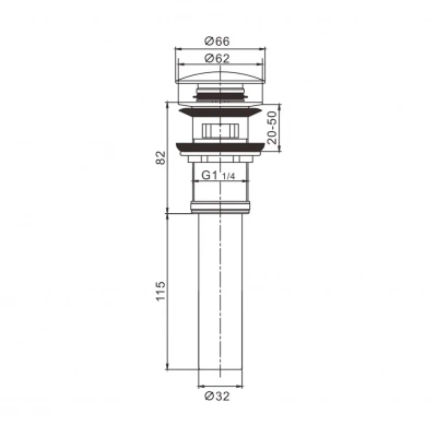Донный клапан Rose RS12 хром