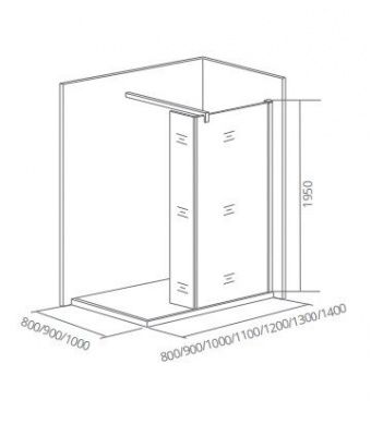 Перегородка для душа GOOD DOOR WALK IN SP2-90-C-B