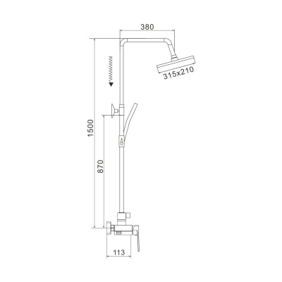 Душевая система Rose R1836-6 хром