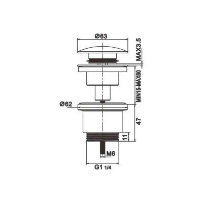 Донный клапан Rose RS31Q бронза