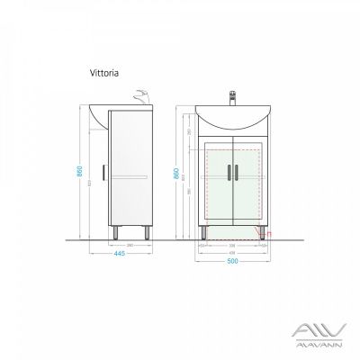 Тумба с раковиной Alavann Vittoria 50