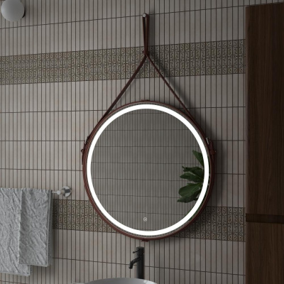 Зеркало Континент Millenium Brown Led D 650 на ремне коричневого цвета