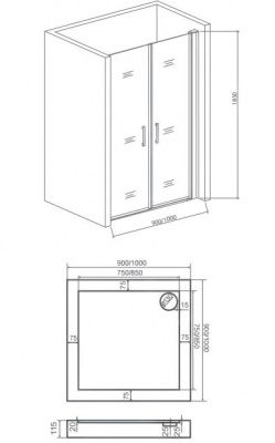 Душевая дверь GOOD DOOR PANDORA SD-90-C-CH