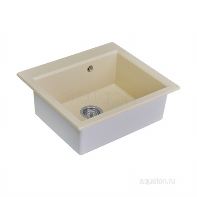 Мойка для кухни из литого мрамора Aquaton Линеа 58 шампань