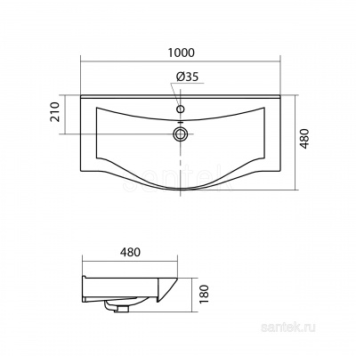 Раковина Santek Беверли 100 1WH302502