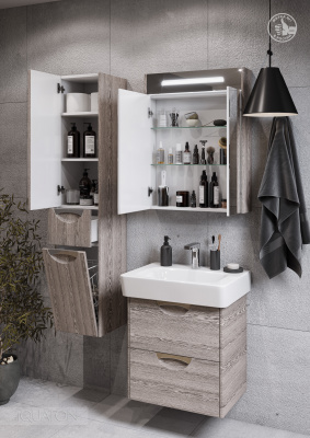 Зеркальный шкаф Aquaton Сильва 60 дуб фьорд 1A216202SIW60