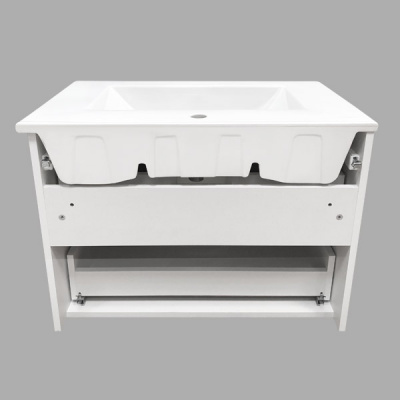 Тумба с раковиной Comforty Лаура 75 2 подвесная белый глянец