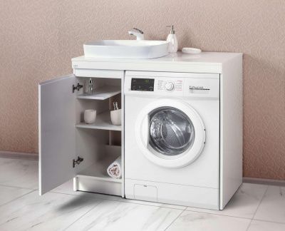 Тумба с раковиной Alavann Soft 100 столешница камень правая