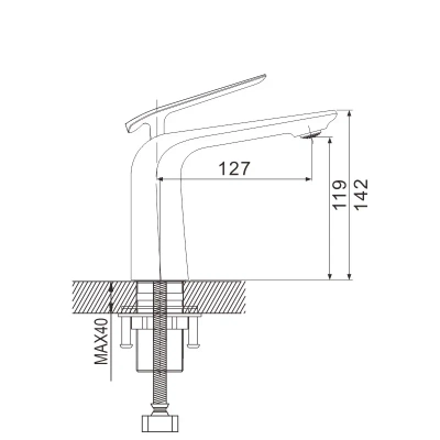 Смеситель для раковины Rose R13F R1301F белый/хром