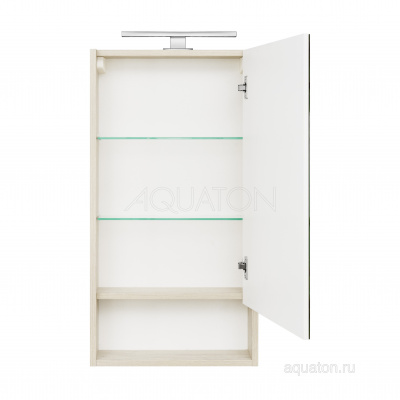 Зеркальный шкаф Aquaton Сканди 45 белый, дуб верона 1A252002SDB20