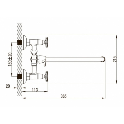 Смеситель для ванны KAISER Crystal 28155