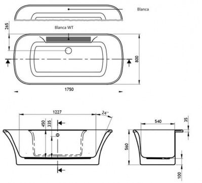 Акриловая ванна VAGNERPLAST BLANCA WT 175