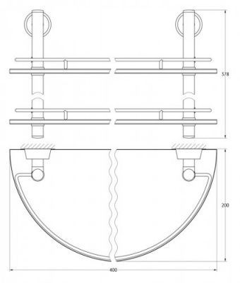 Полка FBS Vizovice VIZ 081 2-х ярусная 40 см