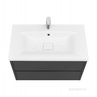 Тумба под раковину Aquaton Римини 80 черный глянец 1A226701RN950