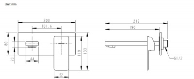 Смеситель для раковины Bravat PHILLIS P69183C-ENG настенный