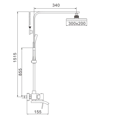 Душевая система Rose R1556F белый/хром