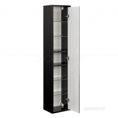 Шкаф-колонна Aquaton Римини черный глянец 1A234703RN950 NEW