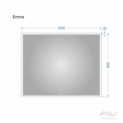 Зеркало с подсветкой Alavann Emma 100