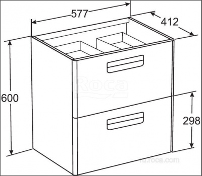 Тумба под раковину Roca The Gap 60 белый глянец ZRU9302879